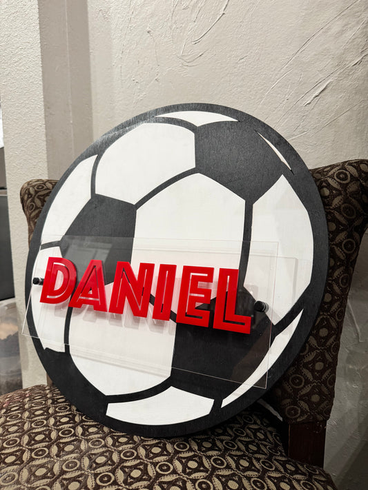 Custom Soccer name sign 3D