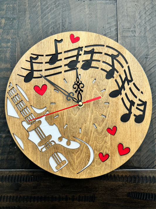 Love of music wall clock - Laser Perfect Creative Studio