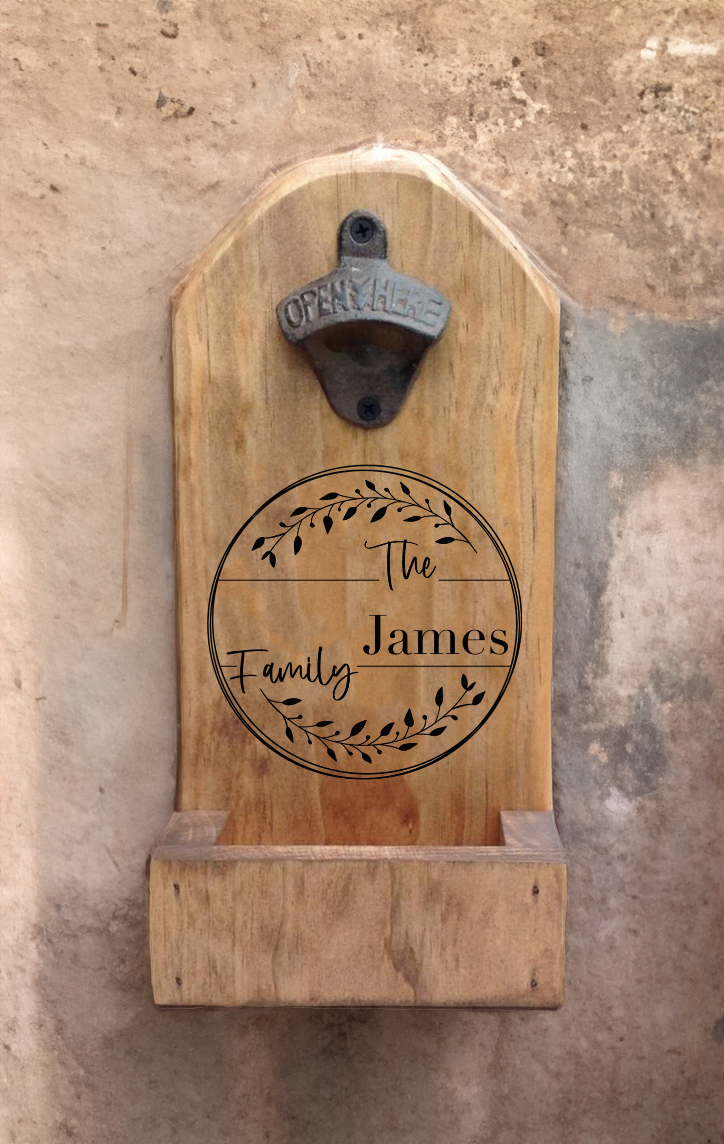 Personalized Wall Mount Bottle Opener - Laser Perfect Creative Studio