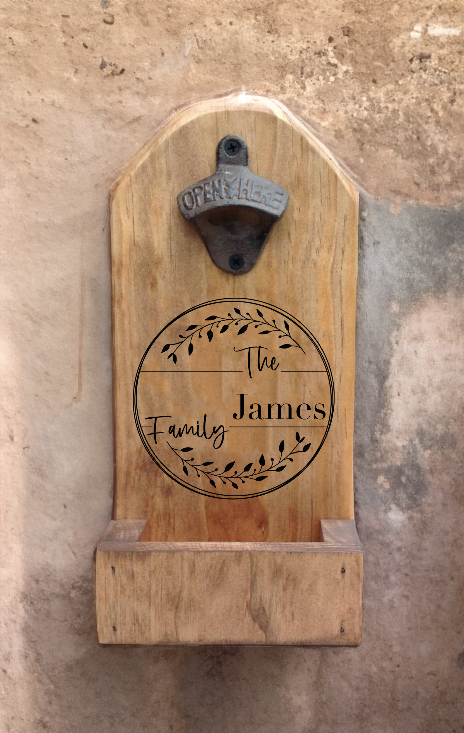 Personalized Wall Mount Bottle Opener - Laser Perfect Creative Studio