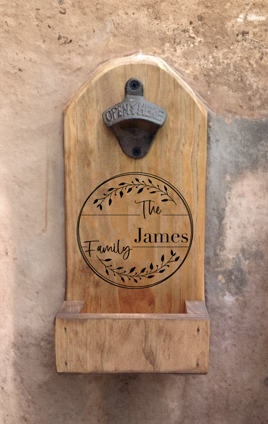 Personalized Wall Mount Bottle Opener - Laser Perfect Creative Studio