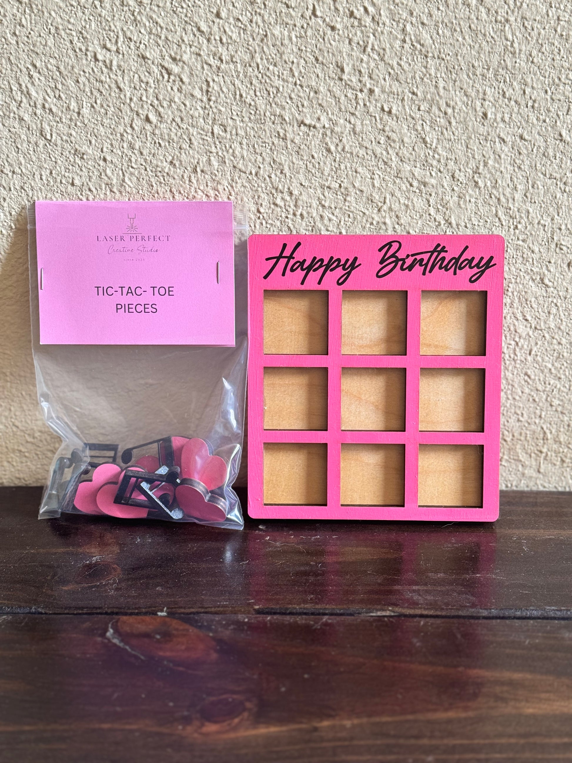 Happy Birthday  Tic Tac Toe - Laser Perfect Creative Studio