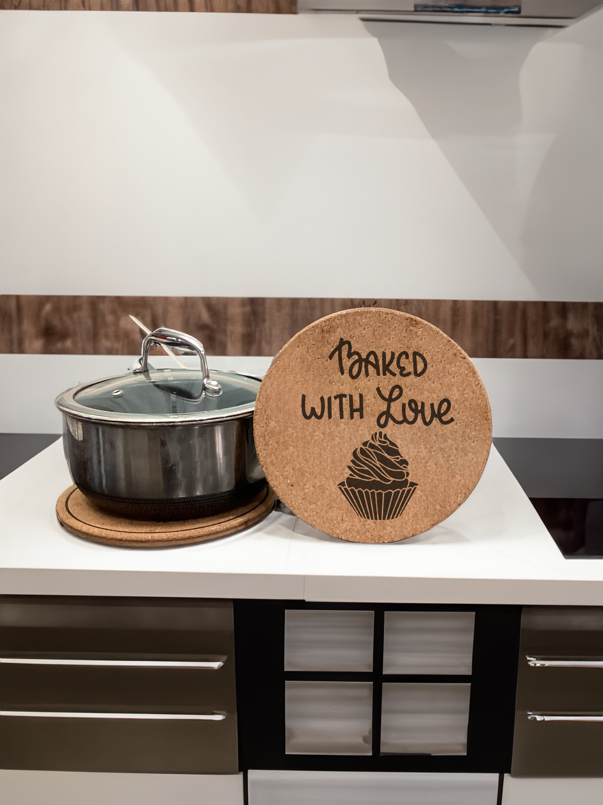 Baked with Love Personalized Cork Trivet - Laser Perfect Creative Studio